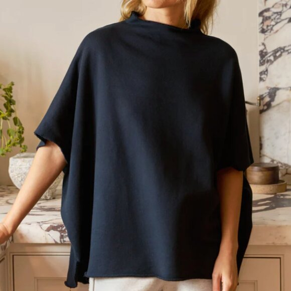 Frank & Eileen Audrey Funnel Neck Capelet One Size British Royal Navy - Picture 1 of 4